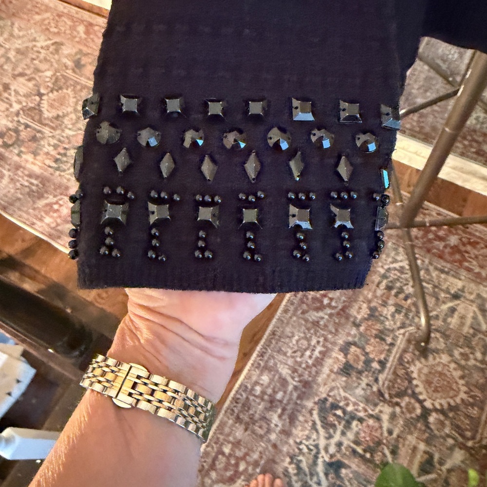 Ruby Rd Black Beaded Embellished Button Front Jac… - image 3